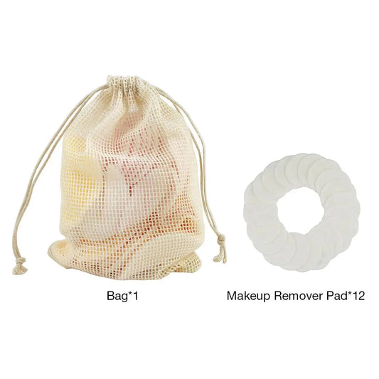 12Pcs Reusable Bamboo Makeup Remover Pads with Storage Bag eprolo