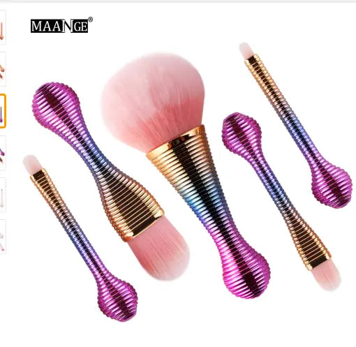 5PCS Rose Gold Mini Makeup Brush Set – Soft Cosmetic Brush Kit eprolo