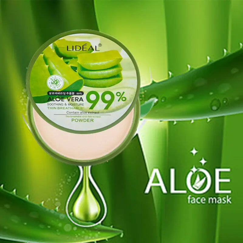 LIDEAL 99% Aloe Vera Pressed Powder – Oil Control & Hydrating Face Compact
