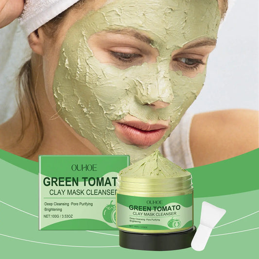 OUHOE Green Tomato Clay Mask – Detoxifying, Hydrating & Pore Cleanser eprolo