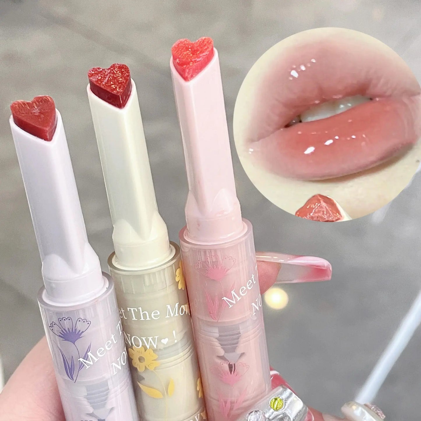 Adorable Heart Glossy Lip Tint – High Shine & Long Wear