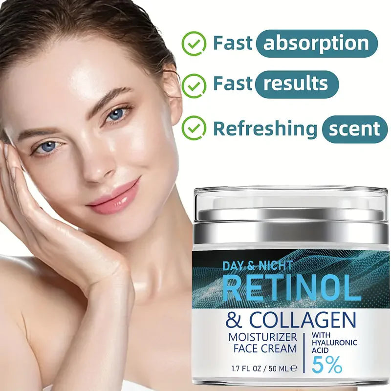 Retinol & Collagen Face Cream – Anti-Wrinkle Day & Night Moisturizer 50ml