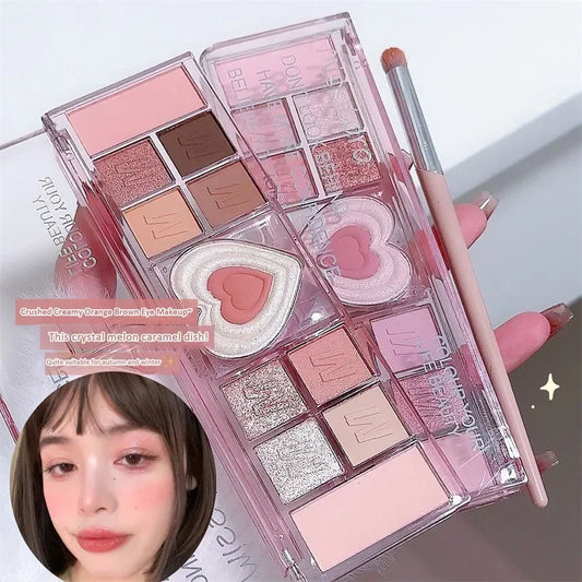 Adorable Heart Pink Eyeshadow Palette – Soft Romantic Glam