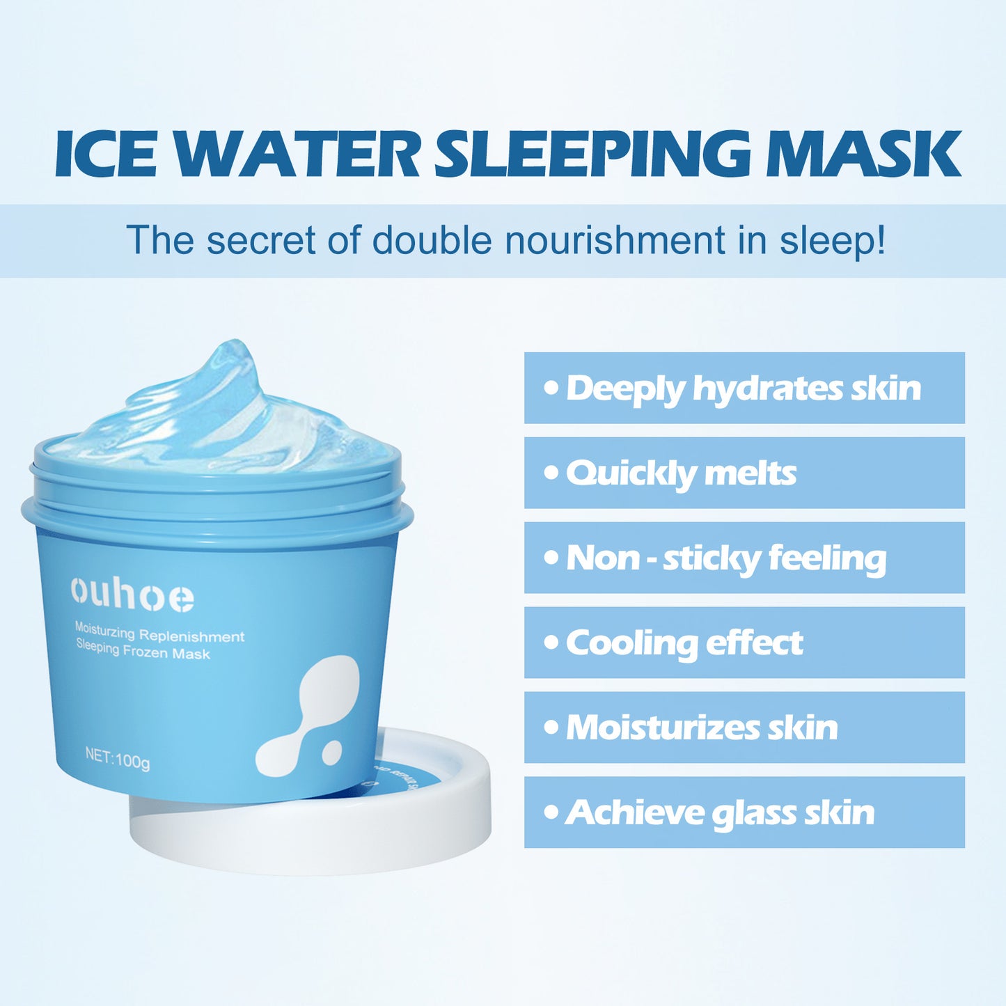Hydrating And Moisturizing Sleep Frozen Mask, Shrink Pores Brightens Skin, Refreshes And Moisturizes Spread Mask