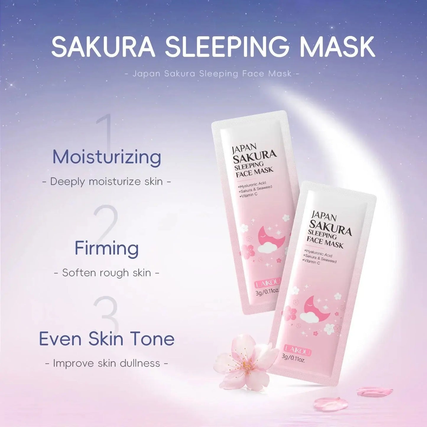 24pcs Sakura Skin Care Set Eye & Lip Masks Serum Nud Masks Cleanser Toner Essence Cream Moisturizing Smoothing Nourishing Beauty eprolo