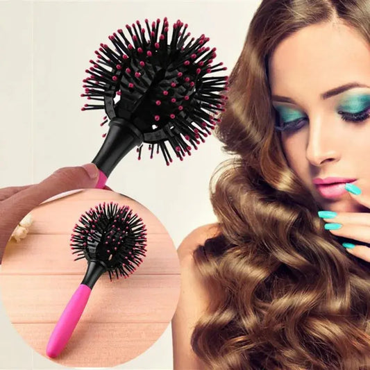 3D 360° Round Hair Brush – Detangling & Styling Comb | Heat-Resistant eprolo