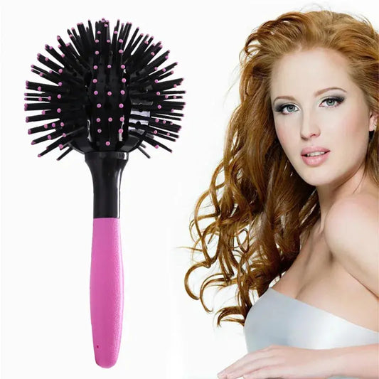 3D 360° Round Hair Brush – Detangling & Styling Comb | Heat-Resistant eprolo