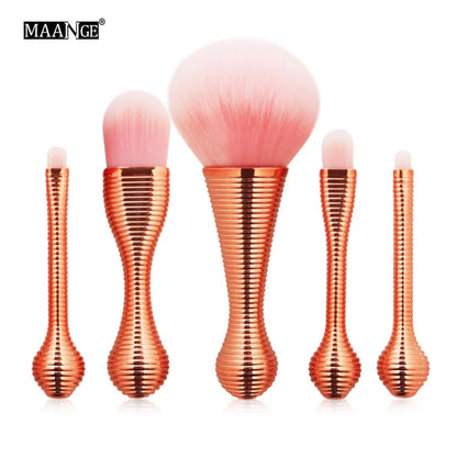 5PCS Rose Gold Mini Makeup Brush Set – Soft Cosmetic Brush Kit eprolo