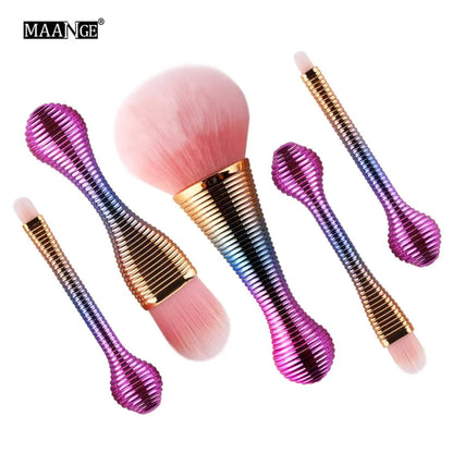5PCS Rose Gold Mini Makeup Brush Set – Soft Cosmetic Brush Kit eprolo