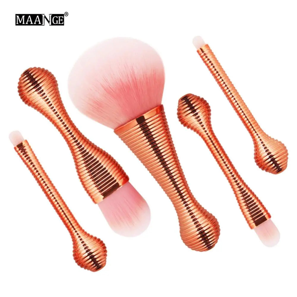 5PCS Rose Gold Mini Makeup Brush Set – Soft Cosmetic Brush Kit eprolo
