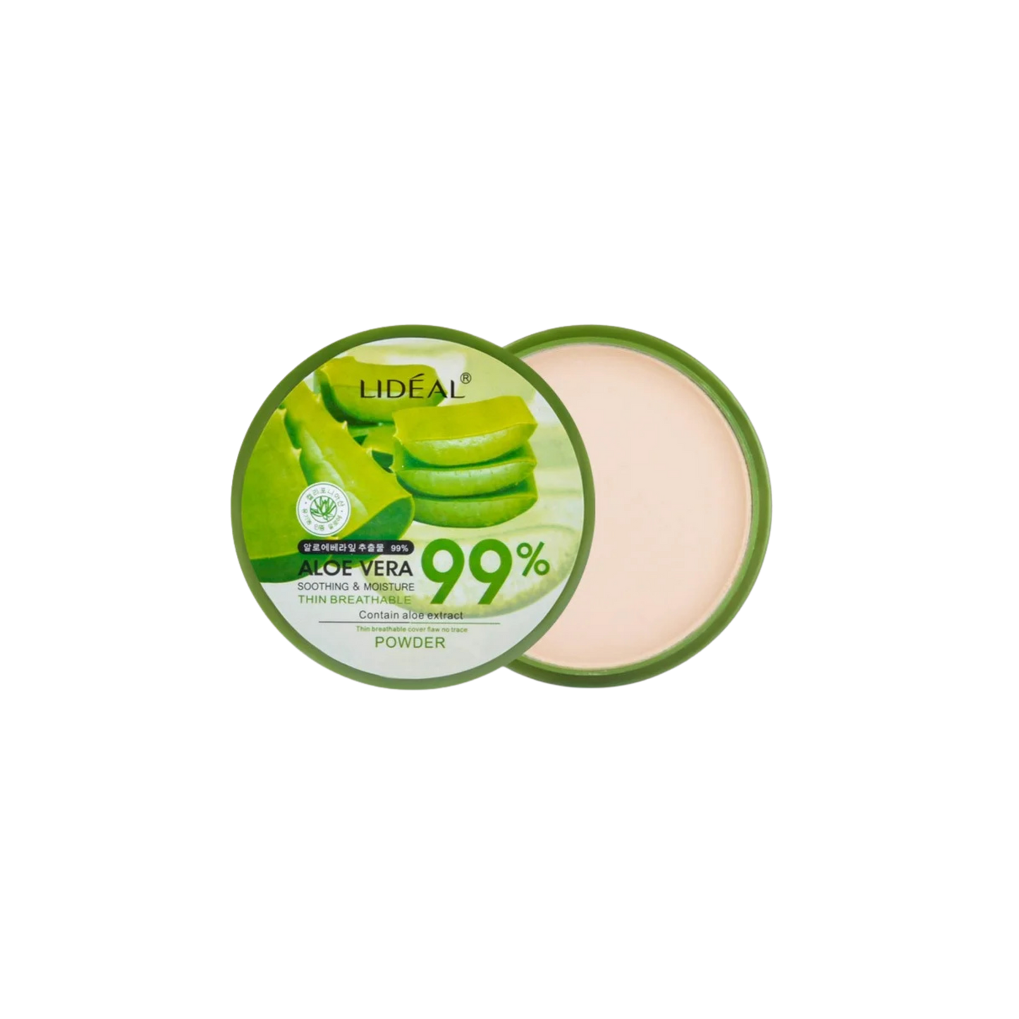 LIDEAL 99% Aloe Vera Pressed Powder – Oil Control & Hydrating Face Compact
