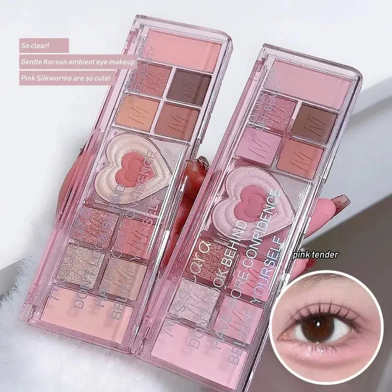 Adorable Heart Pink Eyeshadow Palette – Soft Romantic Glam eprolo