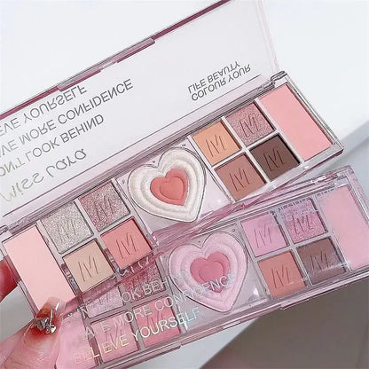 Adorable Heart Pink Eyeshadow Palette – Soft Romantic Glam eprolo