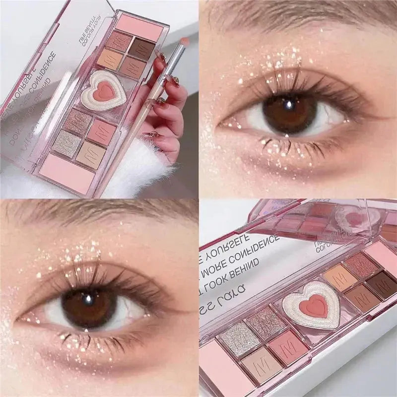 Adorable Heart Pink Eyeshadow Palette – Soft Romantic Glam eprolo