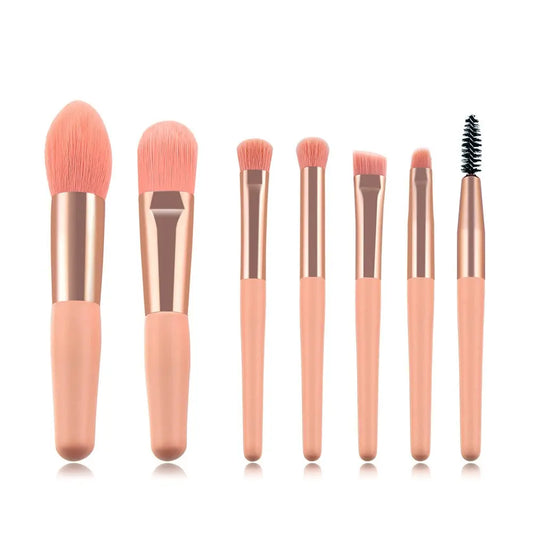 Cute Pink Makeup Brush Set 7pcs – Soft Nylon Face & Eye Brushes eprolo