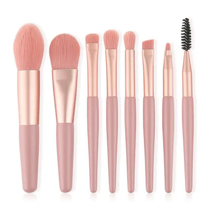 Cute Pink Makeup Brush Set 7pcs – Soft Nylon Face & Eye Brushes eprolo