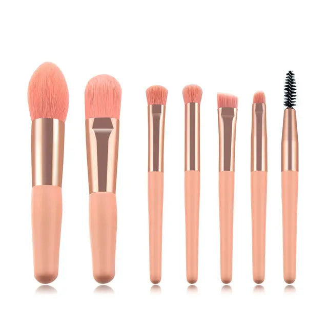Cute Pink Makeup Brush Set 7pcs – Soft Nylon Face & Eye Brushes eprolo