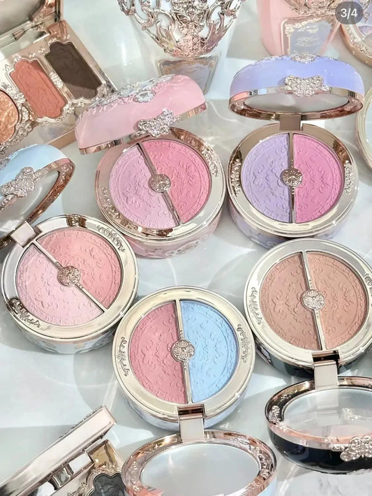 Flower Knows Butterfly Cloud Blush Duo Waterproof Long Lasting High Pigment Highlighting Powder Natural Glow Vegan Makeup - The Little Corner Shop Online