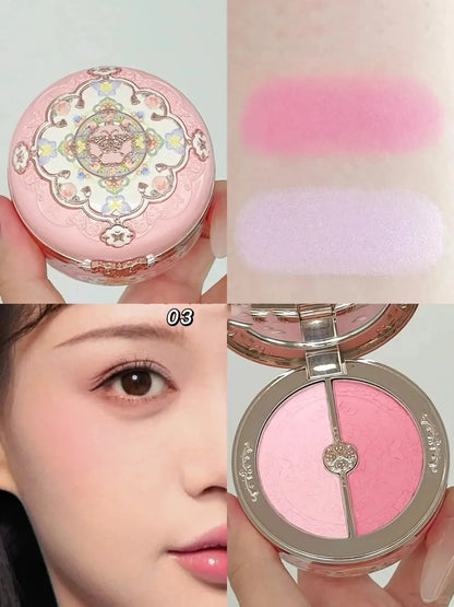 Flower Knows Butterfly Cloud Blush Duo Waterproof Long Lasting High Pigment Highlighting Powder Natural Glow Vegan Makeup - The Little Corner Shop Online