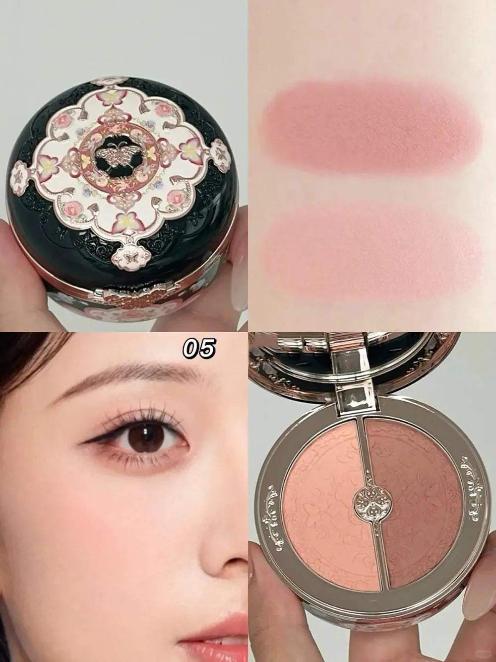 Flower Knows Butterfly Cloud Blush Duo Waterproof Long Lasting High Pigment Highlighting Powder Natural Glow Vegan Makeup - The Little Corner Shop Online