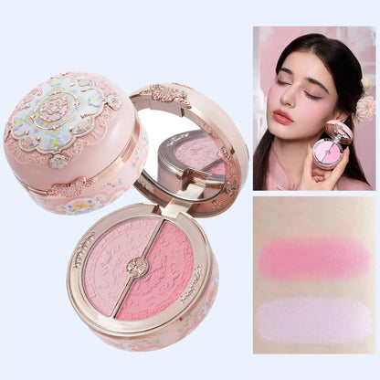 Flower Knows Butterfly Cloud Blush Duo Waterproof Long Lasting High Pigment Highlighting Powder Natural Glow Vegan Makeup - The Little Corner Shop Online