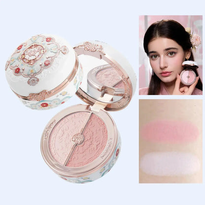 Flower Knows Butterfly Cloud Blush Duo Waterproof Long Lasting High Pigment Highlighting Powder Natural Glow Vegan Makeup - The Little Corner Shop Online
