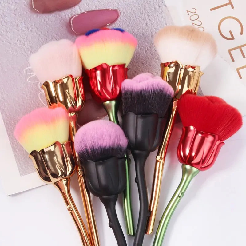 Flower Rose Nail Dust Brush | Manicure Nail Art Cleaning Tool eprolo