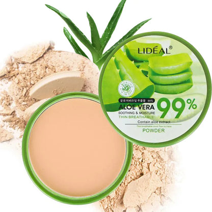 LIDEAL 99% Aloe Vera Pressed Powder – Oil Control & Hydrating Face Compact
