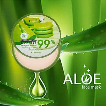 LIDEAL 99% Aloe Vera Pressed Powder – Oil Control & Hydrating Face Compact