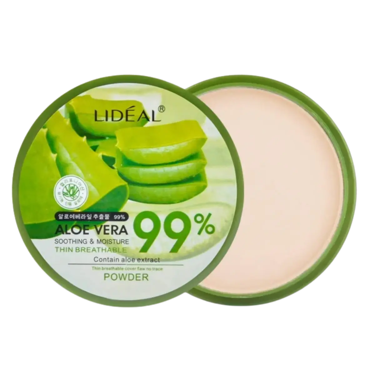 LIDEAL 99% Aloe Vera Pressed Powder – Oil Control & Hydrating Face Compact eprolo