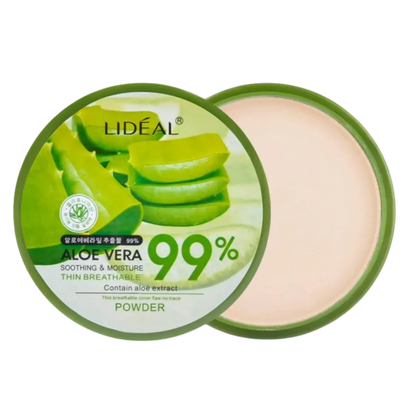 LIDEAL 99% Aloe Vera Pressed Powder – Oil Control & Hydrating Face Compact eprolo
