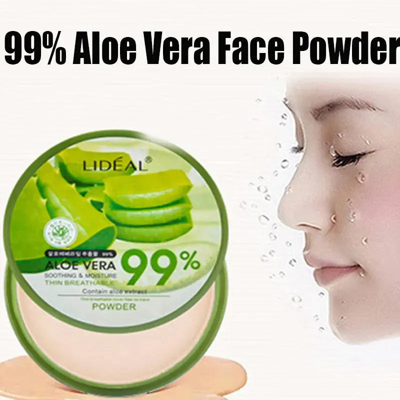 LIDEAL 99% Aloe Vera Pressed Powder – Oil Control & Hydrating Face Compact eprolo