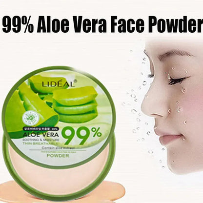 LIDEAL 99% Aloe Vera Pressed Powder – Oil Control & Hydrating Face Compact eprolo