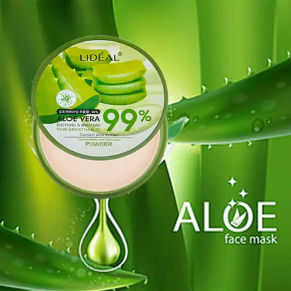 LIDEAL 99% Aloe Vera Pressed Powder – Oil Control & Hydrating Face Compact eprolo
