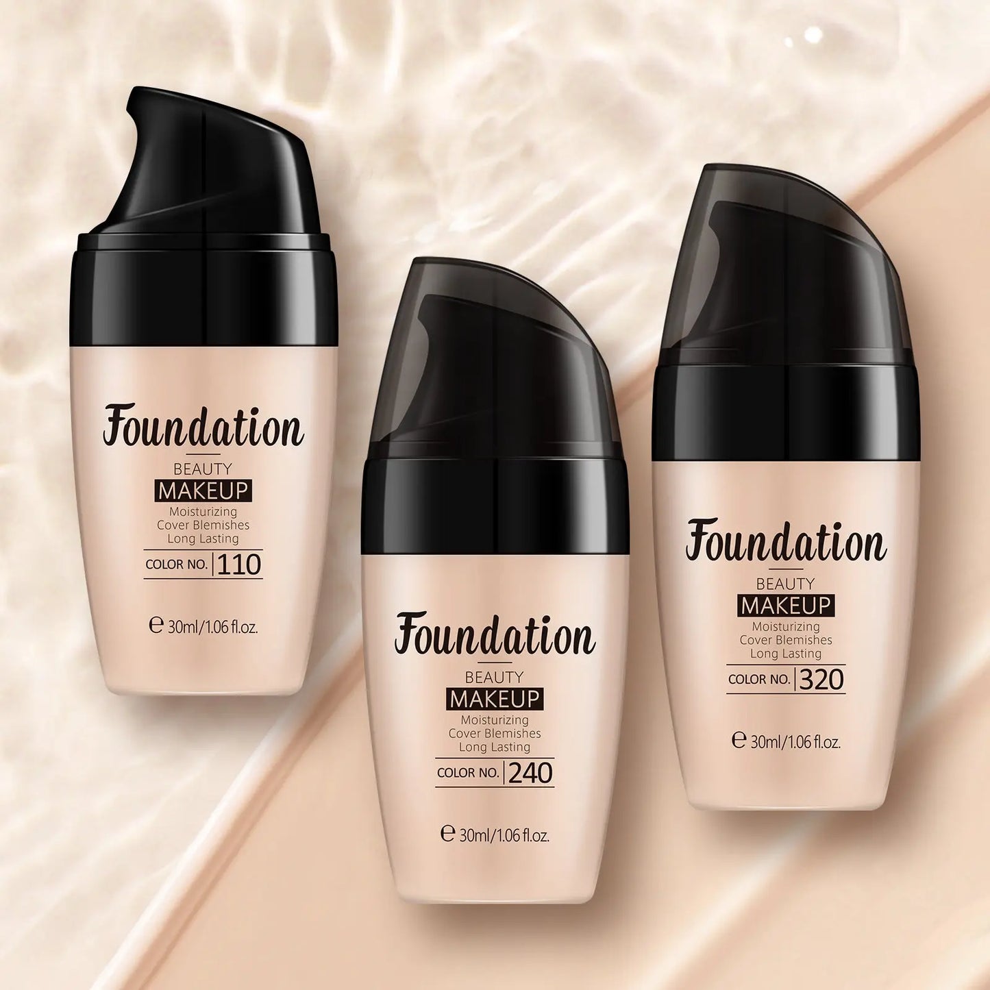 Laikou Liquid Foundation 30ml Multi-Color Optional Moisturizing Fda Cross-Border Export Cosmetics Full English Makeup eprolo