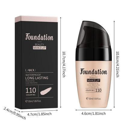 Laikou Liquid Foundation 30ml Multi-Color Optional Moisturizing Fda Cross-Border Export Cosmetics Full English Makeup eprolo
