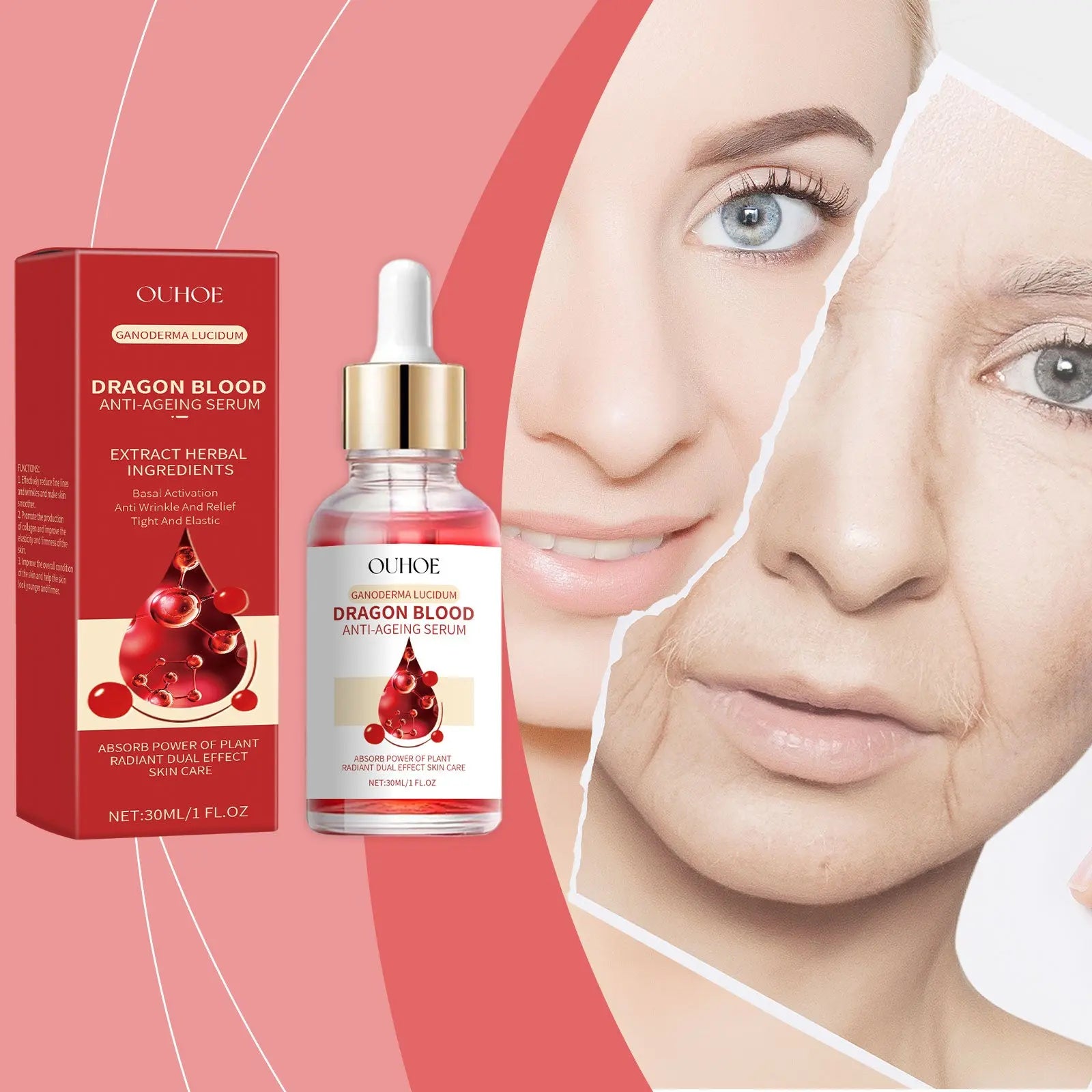 OUHOE Dragon Blood Essence – Hydrating & Firming Facial Serum eprolo