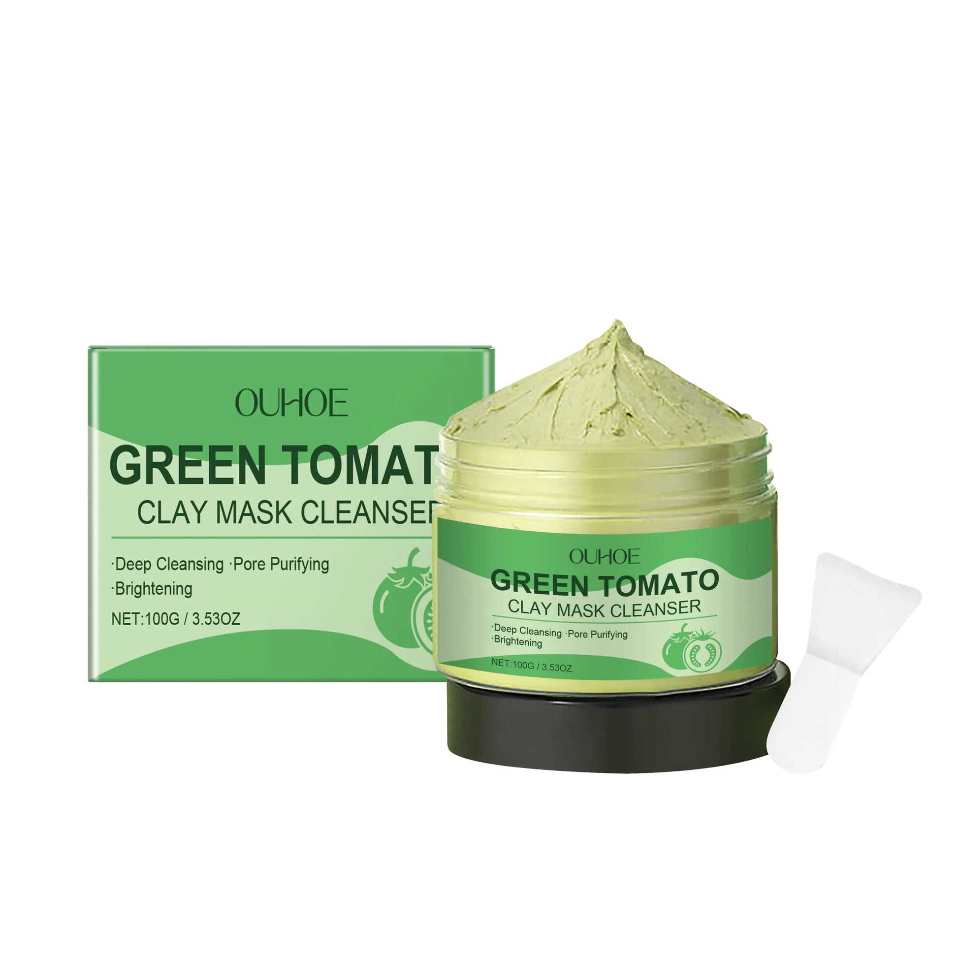 OUHOE Green Tomato Clay Mask – Detoxifying, Hydrating & Pore Cleanser eprolo