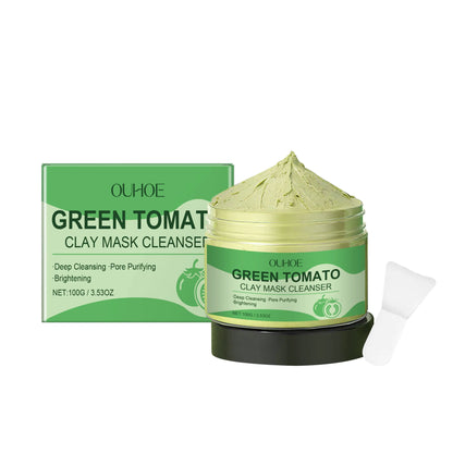 OUHOE Green Tomato Clay Mask – Detoxifying, Hydrating & Pore Cleanser eprolo