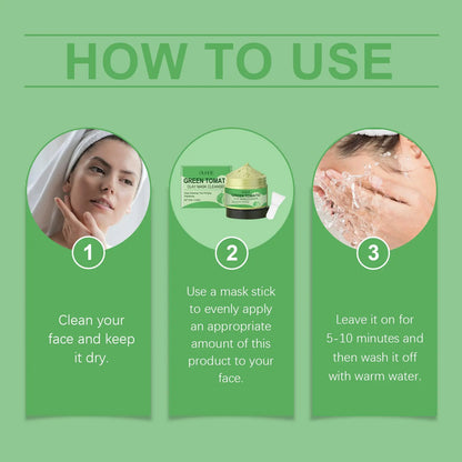 OUHOE Green Tomato Clay Mask – Detoxifying, Hydrating & Pore Cleanser eprolo