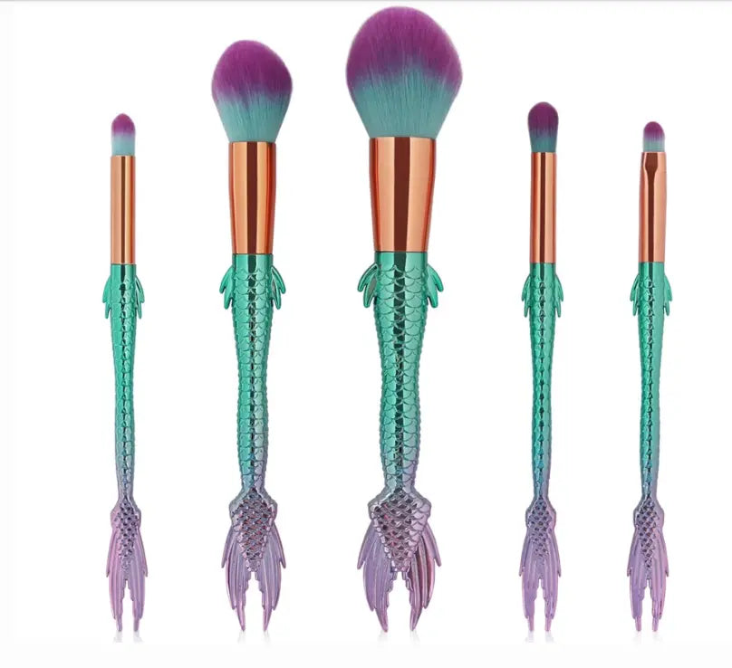 Professional Mermaid Makeup Brush Set 5 Pcs | Unicorn Makeup Tools eprolo