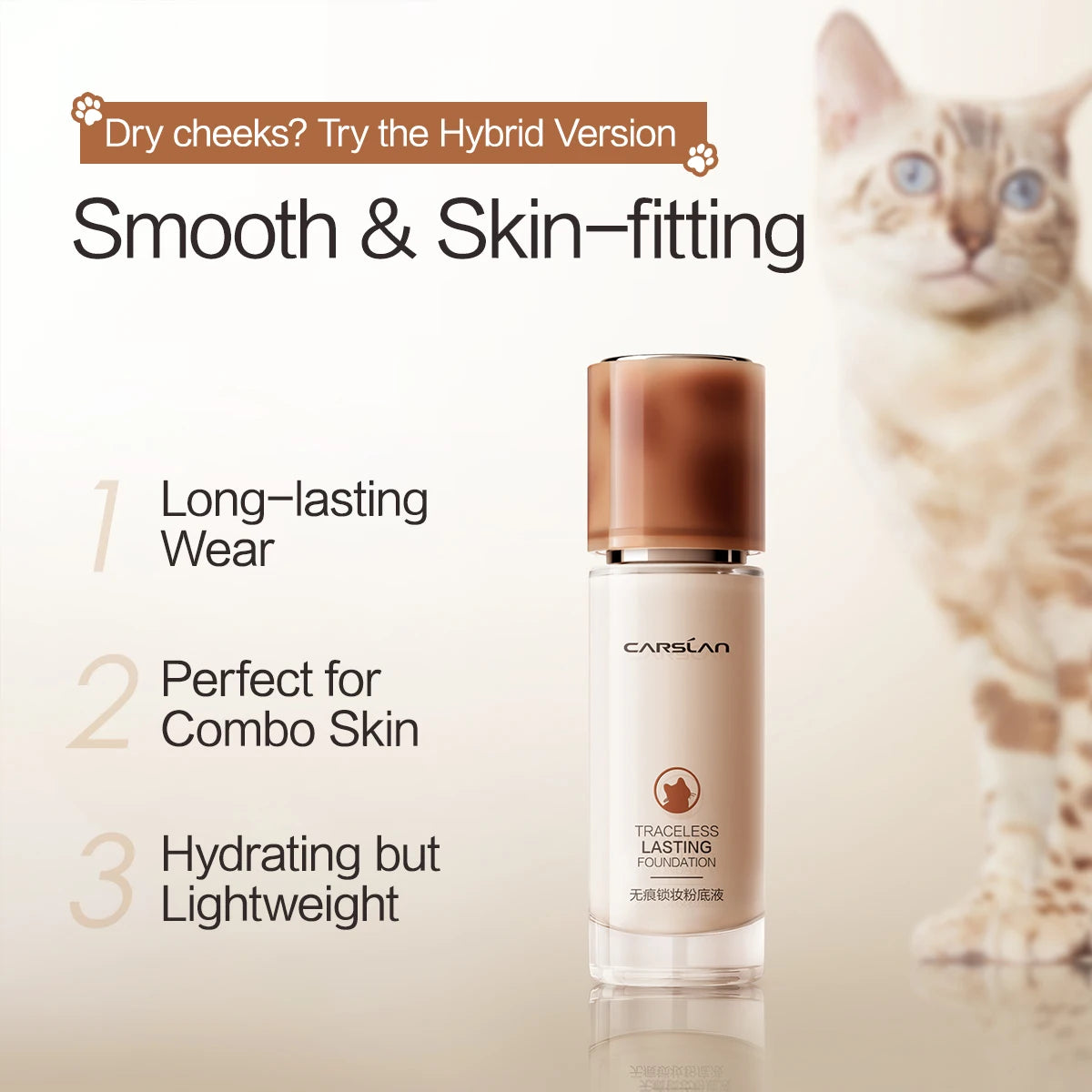 CARSLAN Lasting Foundation – 24H Full Coverage & Care