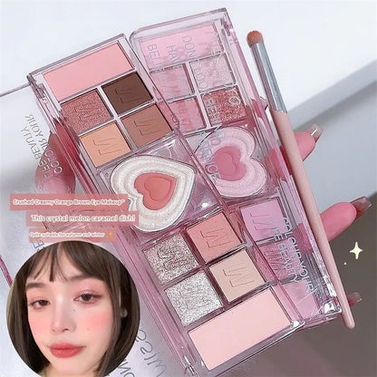 Adorable Heart Pink Eyeshadow Palette – Soft Romantic Glam