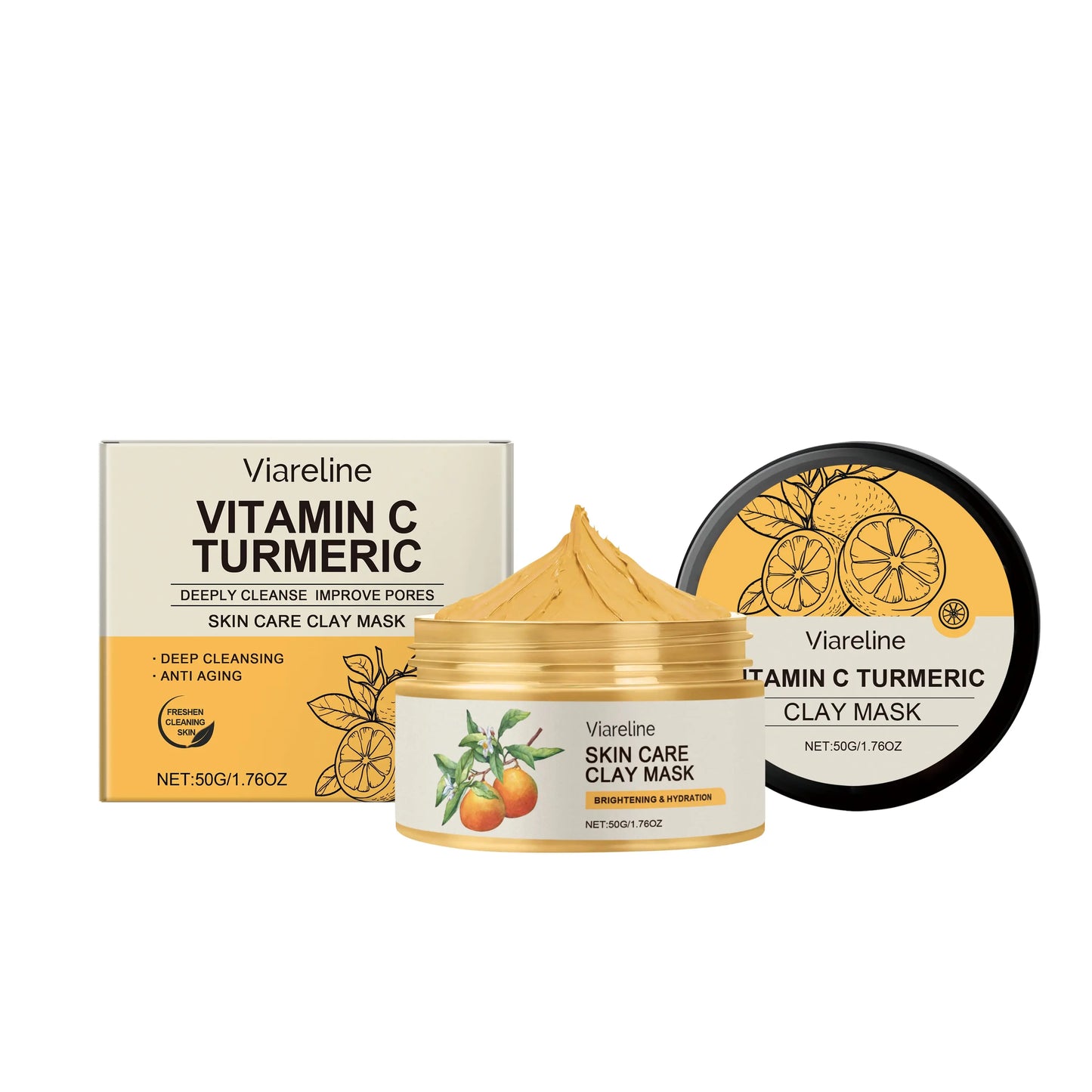 Viareline Vitamin C Mud Mask – Deep Clean, Hydrate & Brighten Skin eprolo