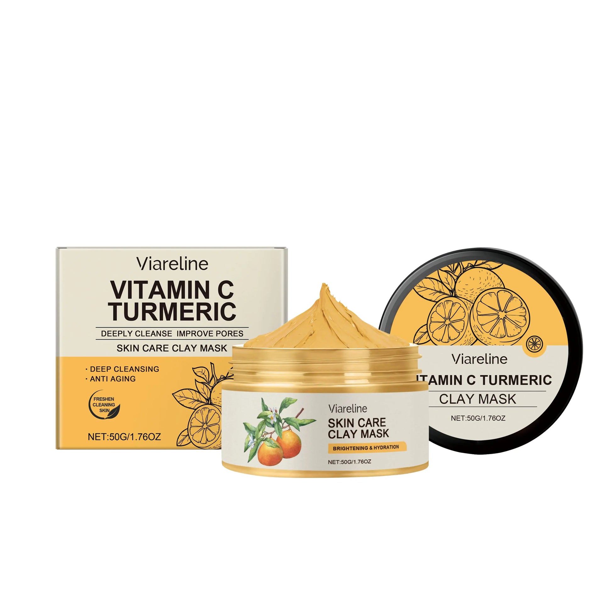 Viareline Vitamin C Mud Mask – Deep Clean, Hydrate & Brighten Skin eprolo