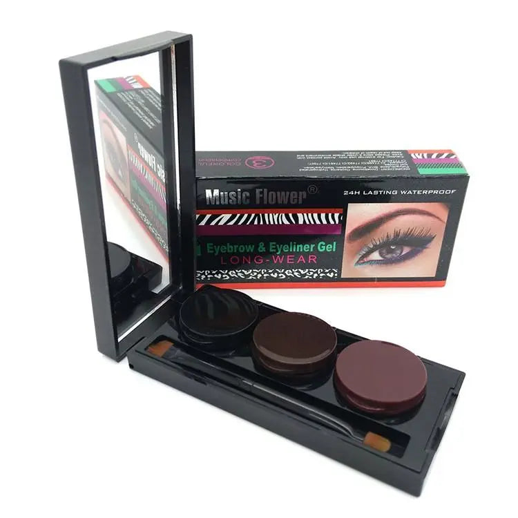 Music Flower Eyeliner Gel & Eyebrow Palette–Waterproof & Long-Lasting - The Little Corner Shop Online
