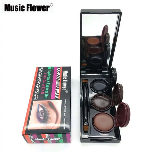 Music Flower Eyeliner Gel & Eyebrow Palette–Waterproof & Long-Lasting - The Little Corner Shop Online