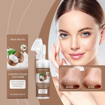 West&Month Coconut Foam Cleanser Gentle Pore Cleanser Refreshing Moist Cleanser eprolo