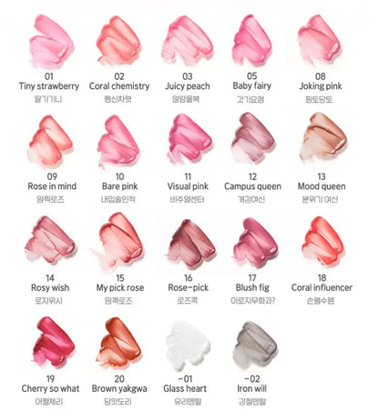 colors available for Peripera Mood Glowy Tint 4g